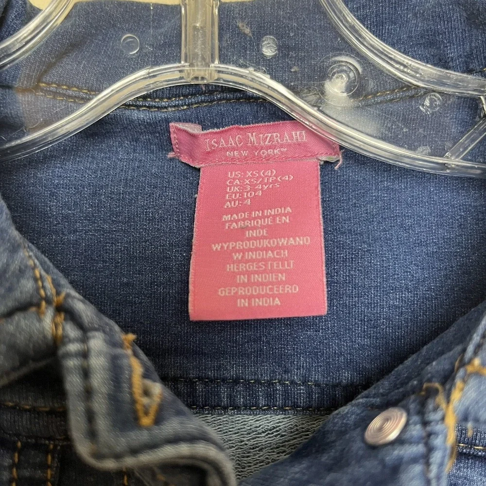 Issac Mizrahi Little Girls Denim Jean Jacket Sz (4) XS 2021